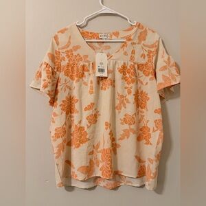 Wonderly Women's Orange Floral Blouse